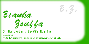 bianka zsuffa business card